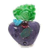 [나스첸카] 아스라한, 잡히지 않는 사랑과 잡힐것 같은 몽환 그 사이 : 몽환의 화원 [실버 수공예 비취 채로아이트 오팔 브로치]