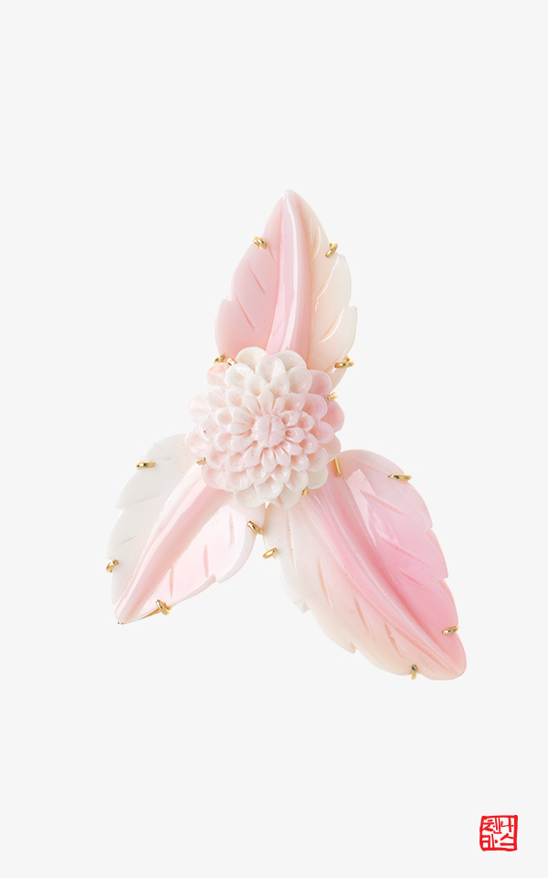 [나스첸카] 럽럽 핑크럽 _ Conch shell 콩크쉘 브로치 _ 자개 브로치