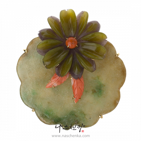 [나스첸카]  천년의 사랑 3 _ 노리개 겸용 비취 브로치 산호 브로치