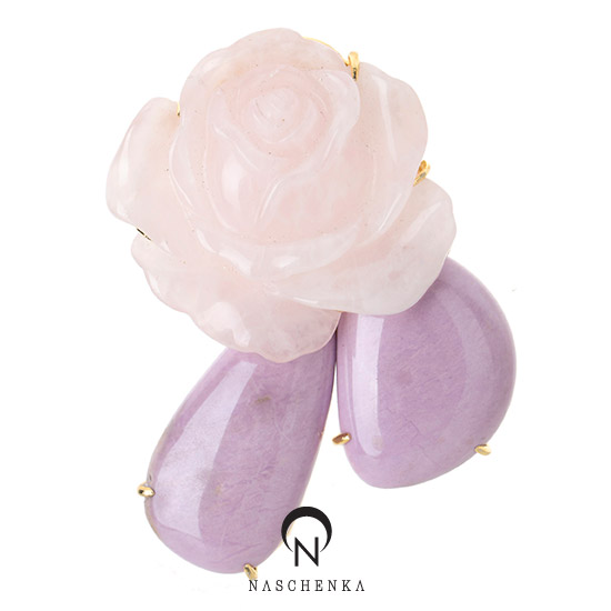 [나스첸카] 봄의 여신 _ 장미석 브로치 포시포시더라이트 브로치