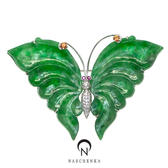 [나스첸카] Be butterfly _ 비취 브로치