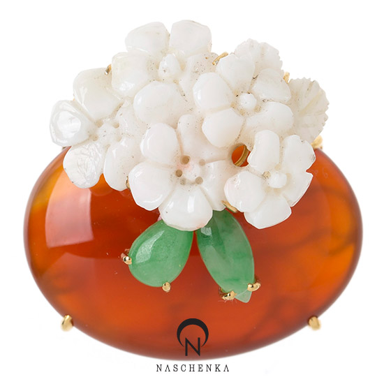 [나스첸카] 더 아름다울수없는 그대여 _ 산호 브로치 자마노 브로치