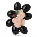 [나스첸카] 블랙 치즈 가든 _  coral 산호 브로치
