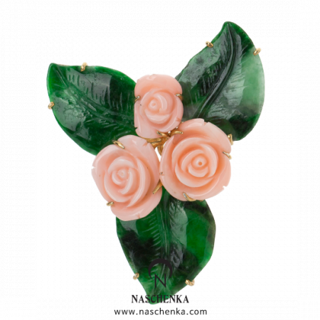 [나스첸카] 사랑만이 가득한 _ 비취 브로치 산호 브로치