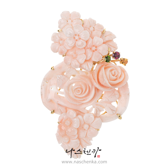 [나스첸카] 산호를 이해하는 여자 _ coral 산호 브로치