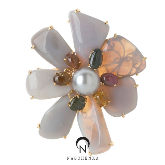 [나스첸카] 지적이거나 화려했거나 _ 남양진주 오팔 브로치