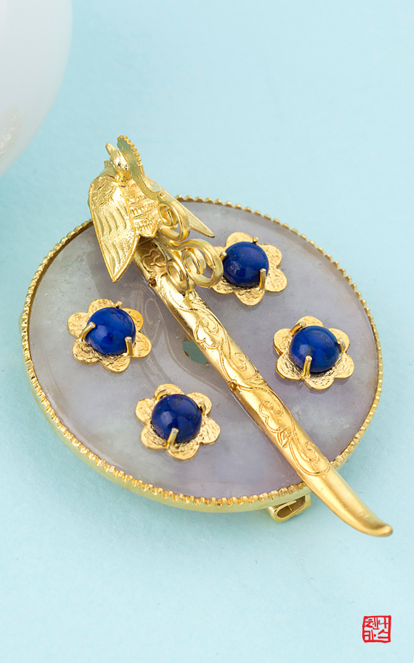 [나스첸카] 첩지 브로치 _ 봉황 브로치_ 한국적인 아름다움에 눈을 맞추다 3 _ jade 비취 브로치