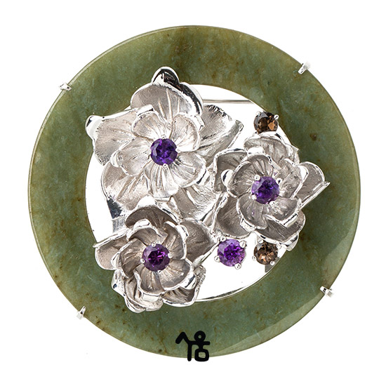 [시움] 느낌적인 느낌 _ jade 비취 브로치 amethyst 자수정 브로치