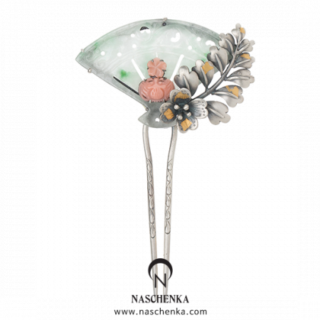 [나스첸카] 기댈수있는 어깨가 있어 _ 비취 뒤꽂이 _ 한복 머리장식 _ 결혼준비 _ 신랑어머니한복 쪽진머리비녀