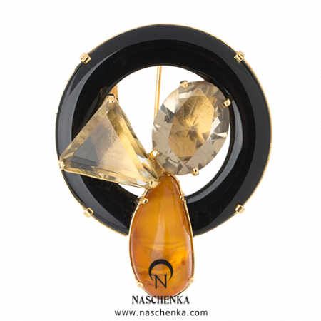 [나스첸카] 자연스러움속에 아름다움이 있다 _ 호박 브로치 수정 브로치