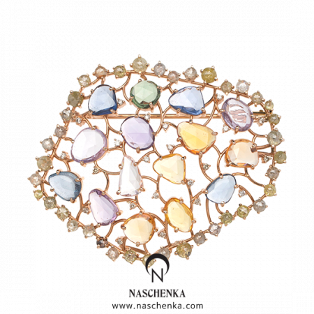 [나스첸카] 광채가 광채가 _ 18K 사파이어 브로치 목걸이