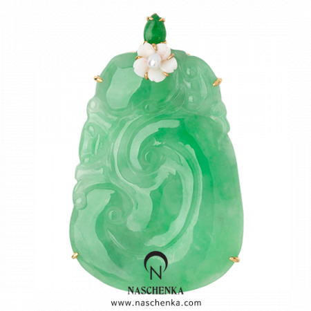 [나스첸카] 함박꽃같은 미소로 나를 반기네 _ 비취 브로치