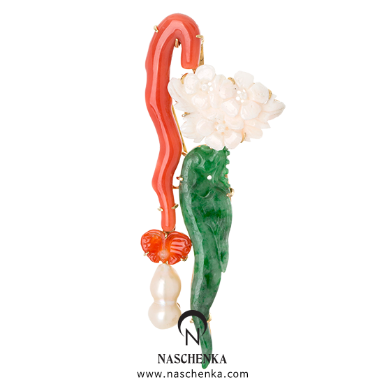 [나스첸카] 한칸씩 그대에게 가까이 _ 비취 브로치 산호 브로치