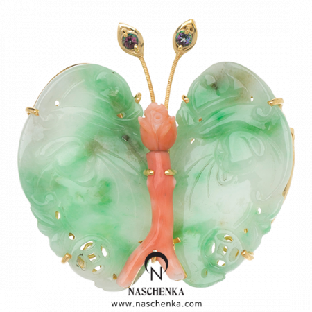 [나스첸카] 특별하네요 동양나비 32 _ jade 비취 브로치