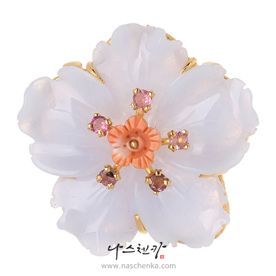 [나스첸카] 너를 닮은 2 _  아게이트 칼세도니아 브로치 팬던트 목걸이 띠돈