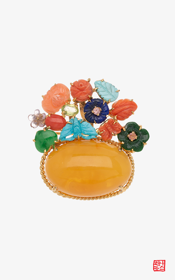 MBC 드라마 조선변호사 협찬 호박 브로치 목걸이_밀화 호박 화병 3 나스첸카