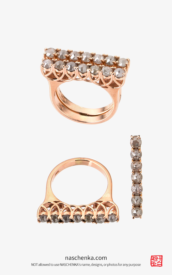 [나스첸카] 높아지는 자존감 _ rough diamond 14K 러프 다이아몬드 반지