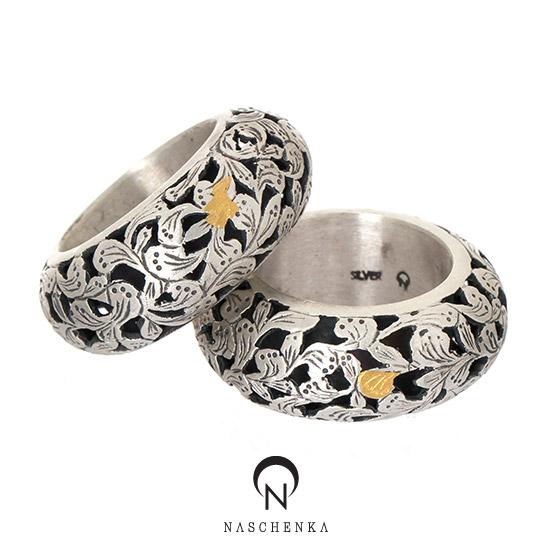 [나스첸카] 당초문 전통 은 쌍가락지 _ 나스첸카 히트 쌍가락지 은 