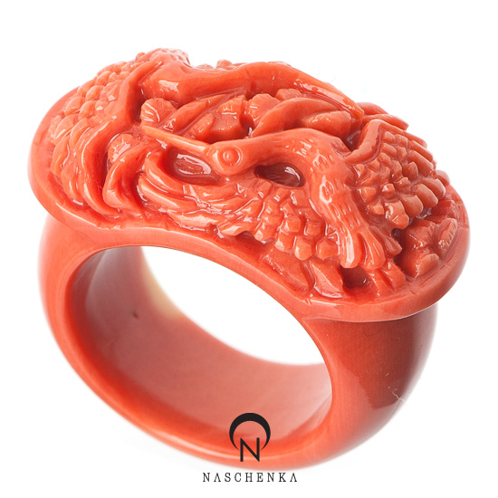 [나스첸카] 학의 춤 무한지애(無限之愛) _ 산호 가락지