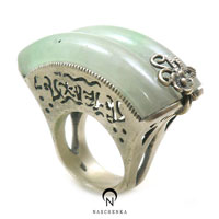 [나스첸카]Retro, 어게인 쌍가락지형 반지 [실버 수공예 비취 반지]