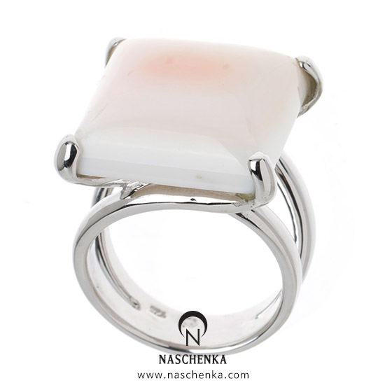 [나스첸카] 사각 콩크쉘 은 반지 