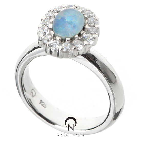 [나스첸카] opal hathaway ring [실버 수공예 오팔 반지]
