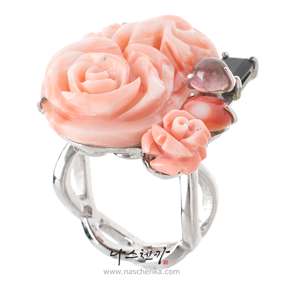 [나스첸카] 그대로 coral _ coral 산호 반지