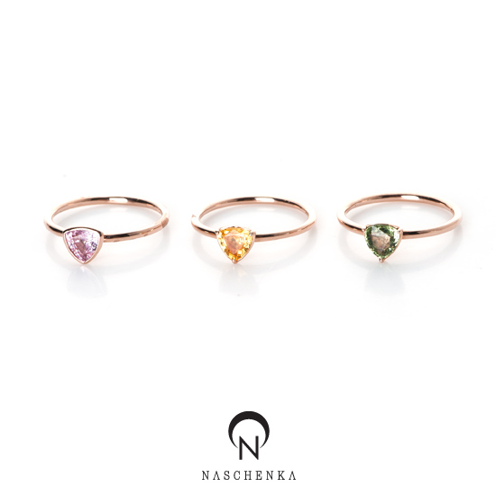 [나스첸카] 아베끄링 _ 14K 트릴리언컷 사파이어 반지