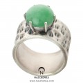 [나스첸카] 투박한 은세공 위에 천연 비취 _ 비취 반지