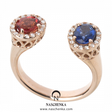 [나스첸카] 바다와 태양 _ 14K 사파이어 반지 다이아몬드