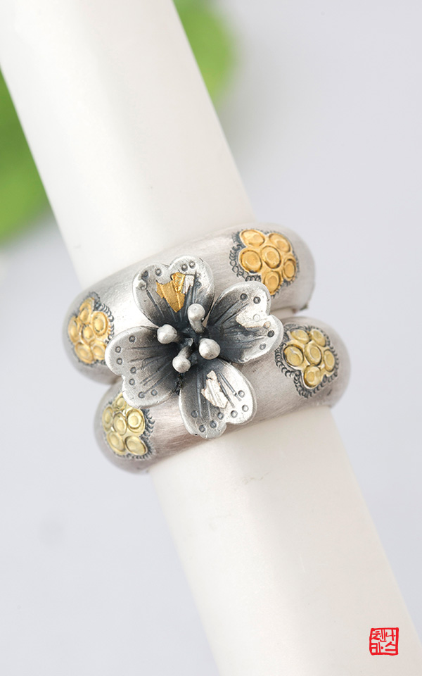 [나스첸카] 우리 정통 금부 꽃 은쌍가락지 _ 은가락지 _ 가락지 쌍가락지 은반지 은쌍가락지