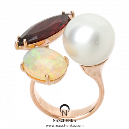 [나스첸카] 공중부양 2 _ 14K 가넷 반지 오팔반지 진주반지