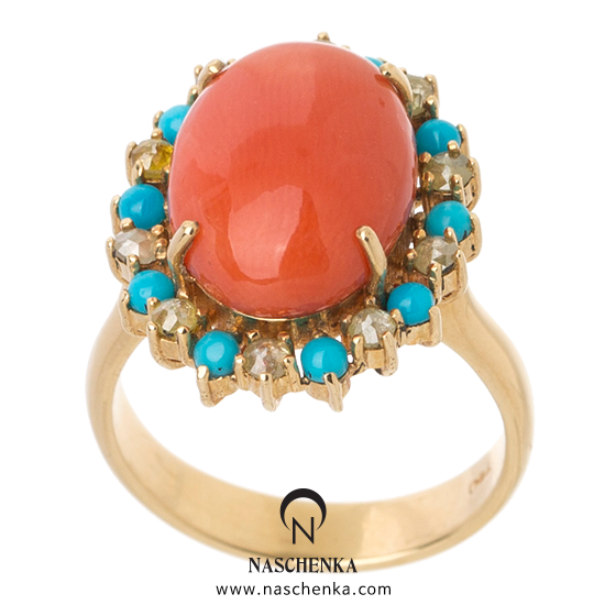 [나스첸카] 산호의 밝음이 좋아 _ 18K 산호 반지