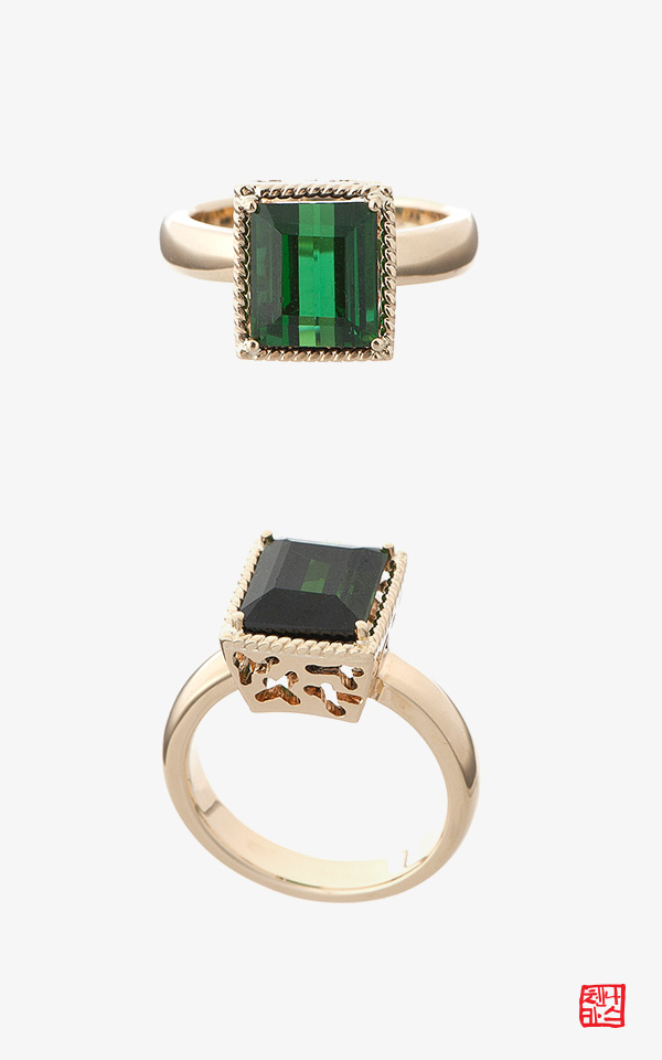 [나스첸카] 사심가득 에메랄드 빛 투어마린 _ 14K 토르마린 반지