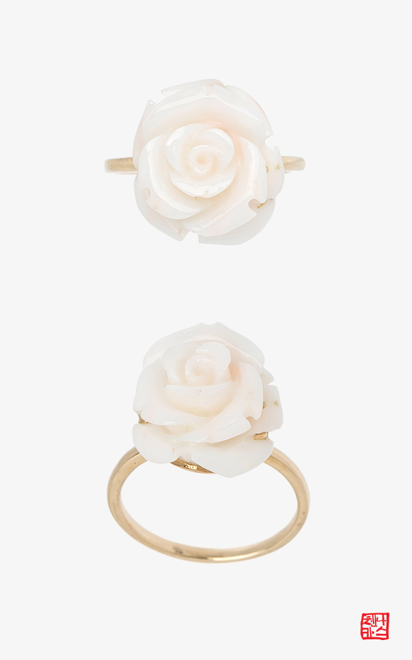 [나스첸카]  퓨어 밀크 _ 14K 산호반지