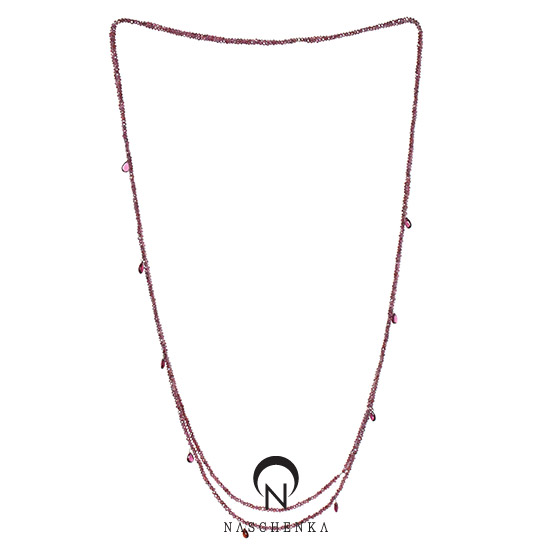 [나스첸카] 별의 바다로 _ garnet 14K 가넷,레브라도 목걸이