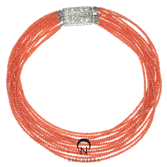 [나스첸카] 살구 살살이 목걸이 [산호 목걸이]