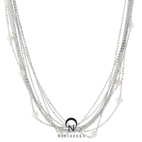 [나스첸카] 여신 미모 _  샬랄라 은 체인 목걸이 진주 목걸이