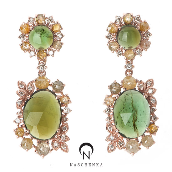 [나스첸카] 나스 소더비 컬렉션 _ 14K tourmaline earring 토르마린 귀걸이 다이아몬드 귀걸이
