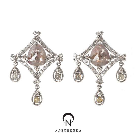 [나스첸카] 클래식 뷰티풀 원더풀 _ rough diamond 18K 러프 다이아몬드 귀걸이