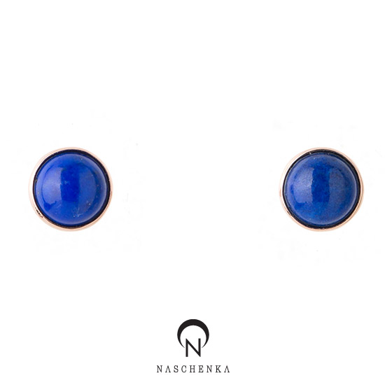 [나스첸카] 로얄 블루 청금석 14K 닷 _ lapis lazuli  14K 청금석 귀걸이