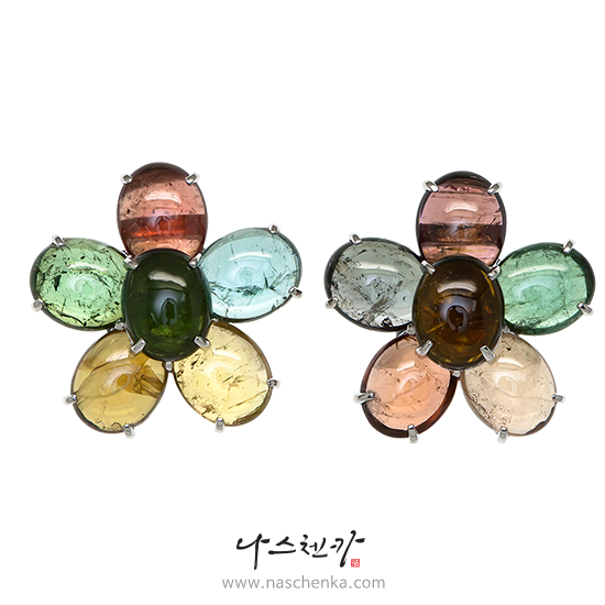 [나스첸카] Adore 아도르 [실버 수공예 토르마린 귀걸이]