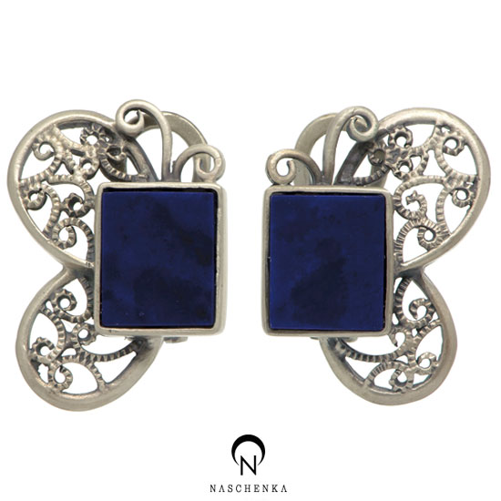 [나스첸카] 애태우지 말고 살기. 편안함 9 [실버 수공예 청금석 귀걸이]