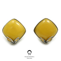 [나스첸카] 에그버터 베이킹 (egg butter baking, 에버 귀걸이) [실버 수공예 호박 귀걸이]