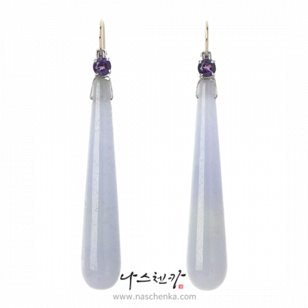 [나스첸카] 후아유 _ 라벤더 비취 귀걸이