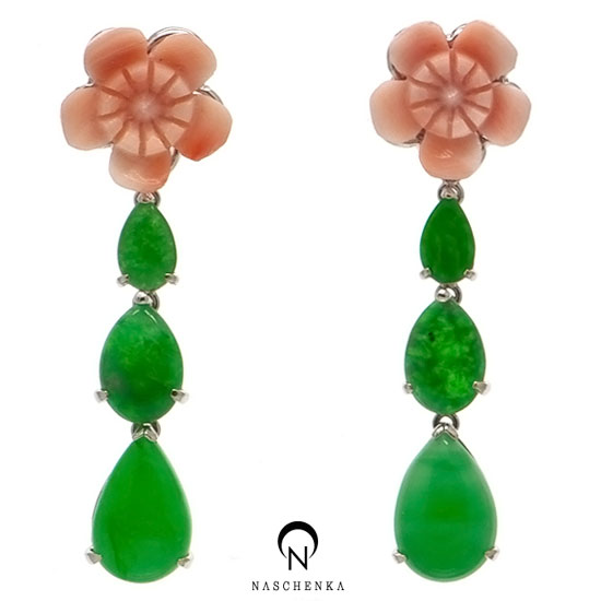 [NAS] 노블 noble 나스 3 [실버 수공예 비취 산호 귀걸이]