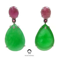 [NAS] 비취는 생각보다 맛있다 [실버 수공예 비취 토르마린 귀걸이]