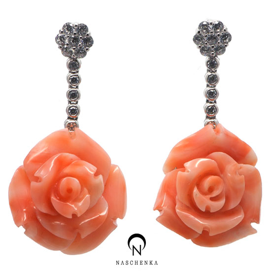 [NAS] 이브 _ 산호 [실버 수공예 산호 귀걸이]