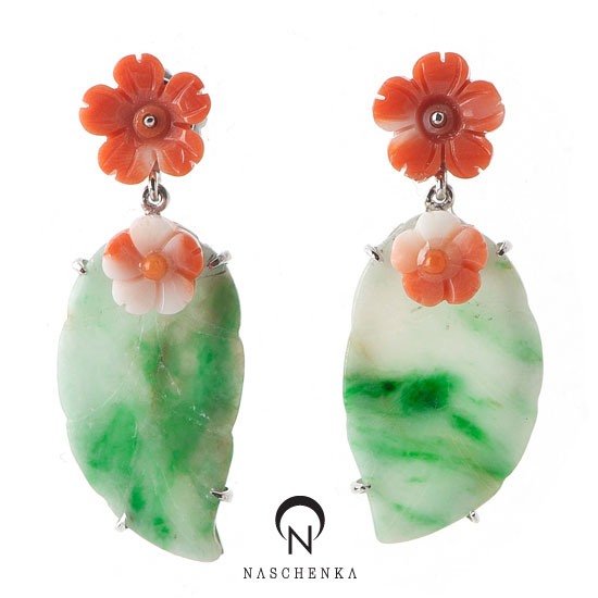 [나스첸카] 물어보고 싶죠 - 산호 비취 귀걸이