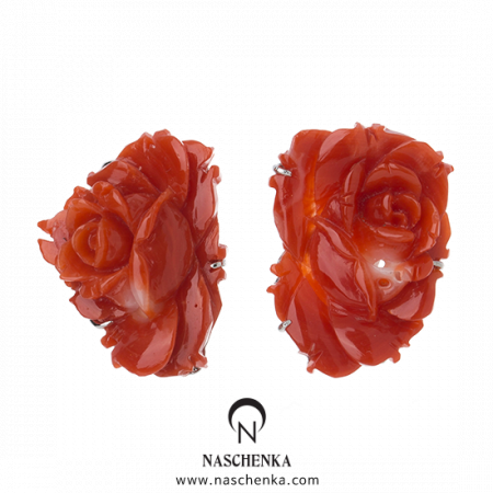 [나스첸카] 불꽃 장미 _ 산호 이어링